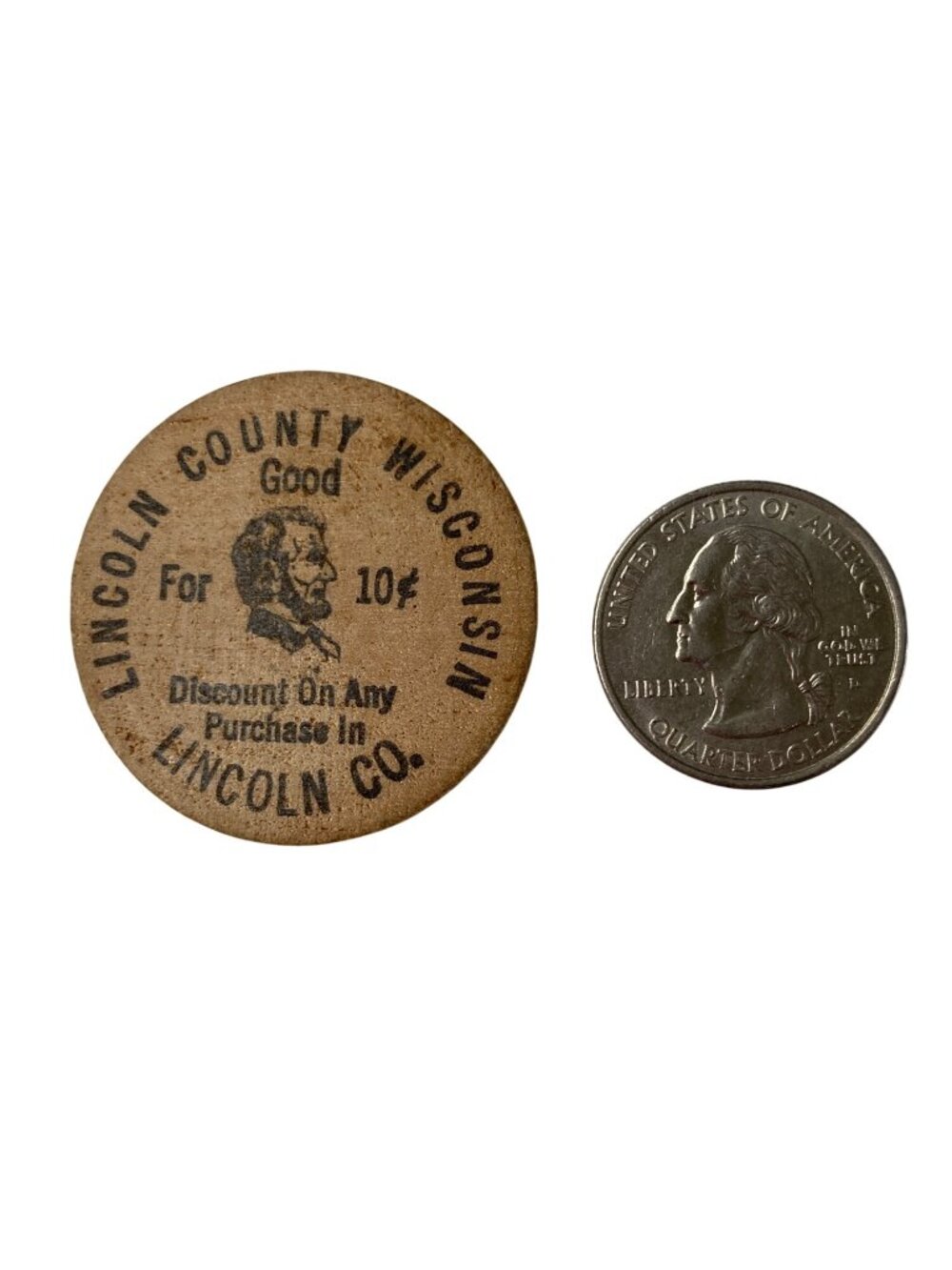 Lincoln County Wisconsin Wooden Nickel Token Merchant Chamber Of Commerce